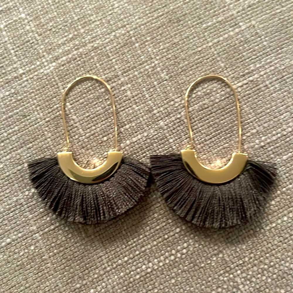 Gold and Green Earrings